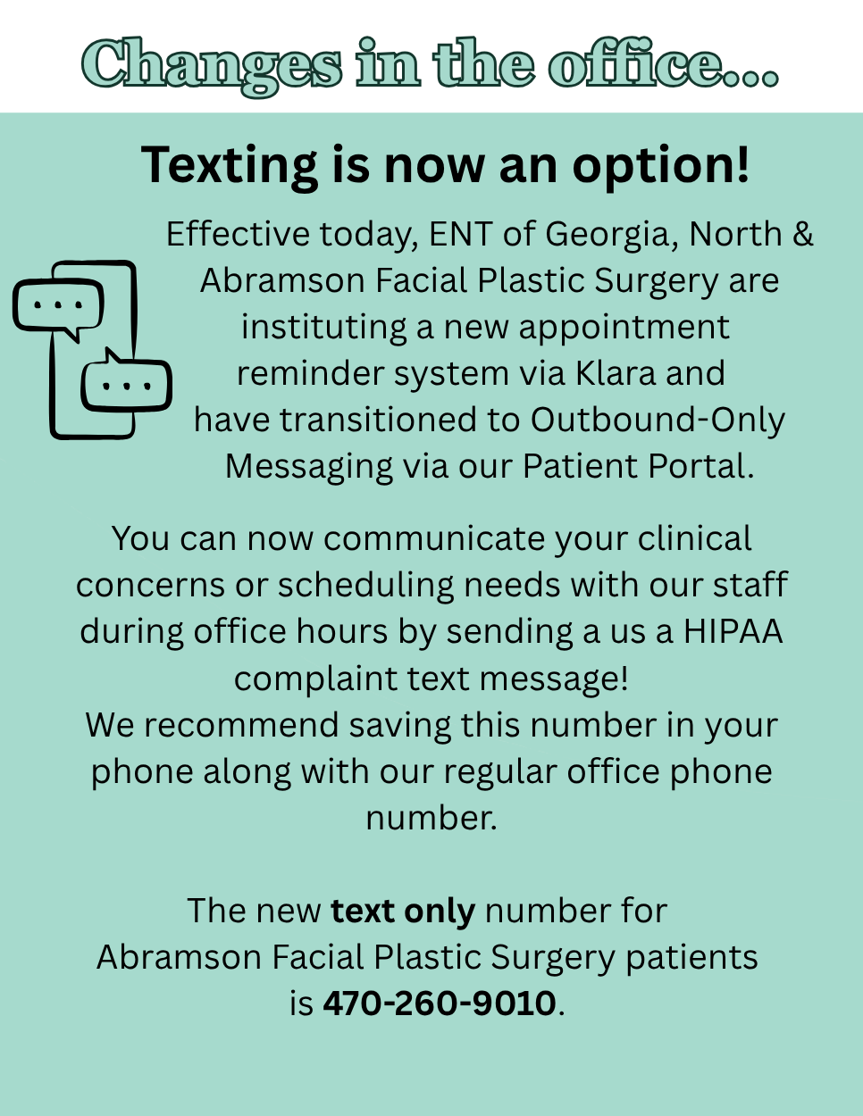 Texting for appointment