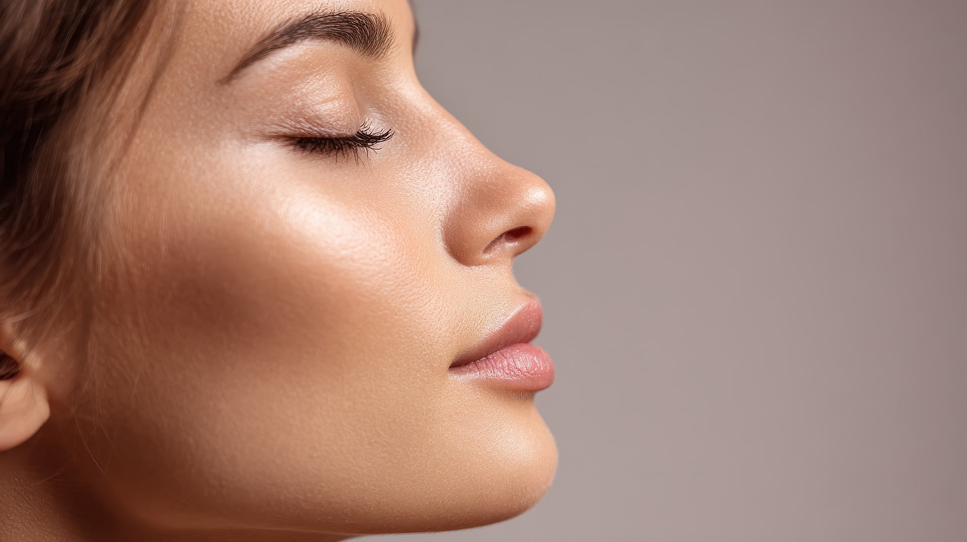 Profile of nose after scarless rhinoplasty Scarless rhinoplasty